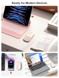 R306C Usb C Wireless Mouse, Type-C 2.4Ghz Portable Computer Mouse, Silent Click, Ultra-Slim, 3-Speed Dpi, 480 Hours Battery Life, For Usb-C Laptops, Macbook, Ipad, Macos - Flesh Pink