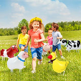 The Party Crafter 6-Pack Farm Animal Walking Balloons – Inflatable Decorations for Kids’ Birthday Parties