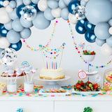 Blue Balloon Garland Arch Kit, 109 Pcs Macaron Blue Confetti & Metalli