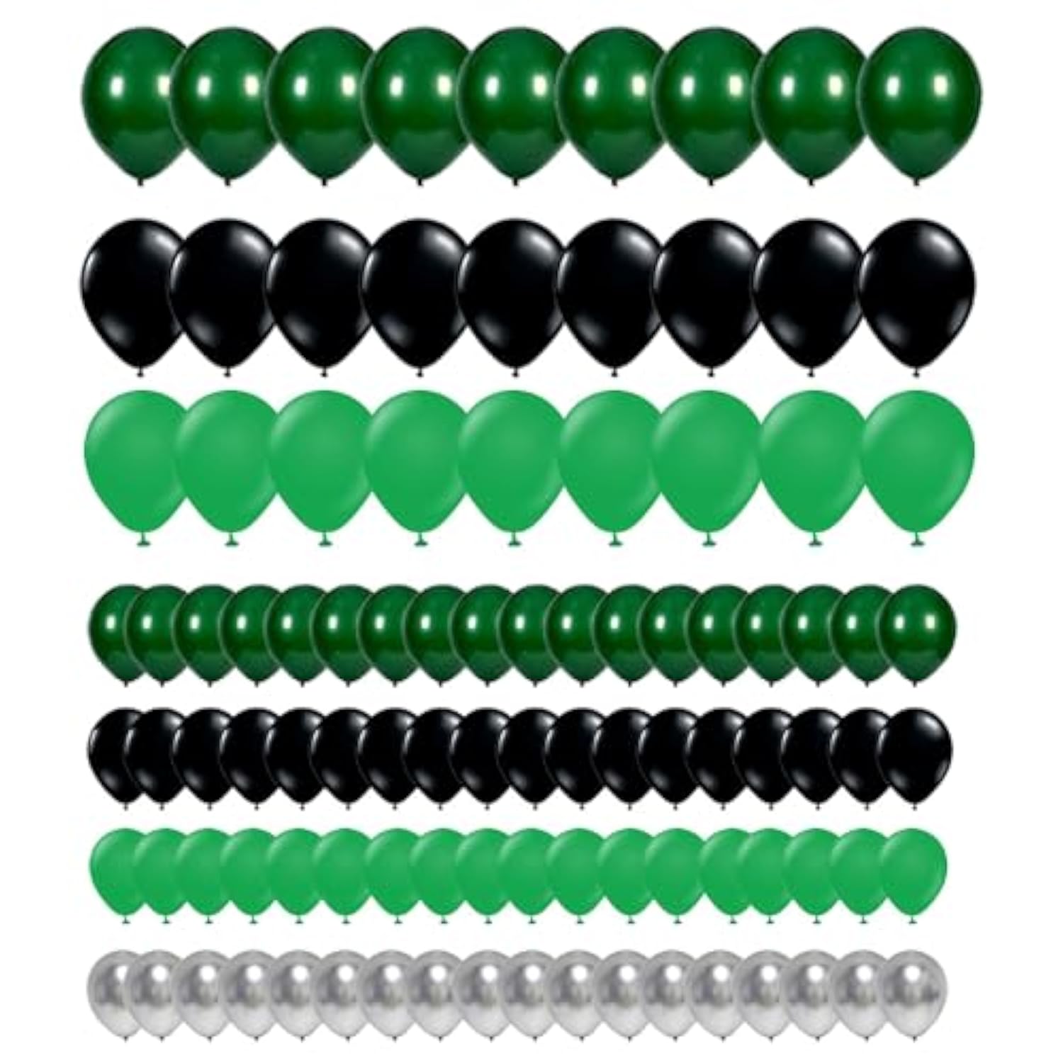 Green Black Balloon Garland Arch Kit,123Pcs Green, Black, Metallic Sil