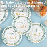 168PCS Sage Green Baby Shower Tableware Set – Plates, Cups, Napkins for 24