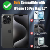 Magnetic Case for iPhone 15 Pro Max with Privacy Screen Protector & Camera Cover Compatible with MagSafe Soft Shockproof Phone Case Protective Bumper Cover for iPhone 15 Pro Max Black