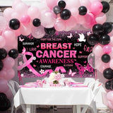 6x3.6ft Black Breast Cancer Awareness Month Backdrop Banner