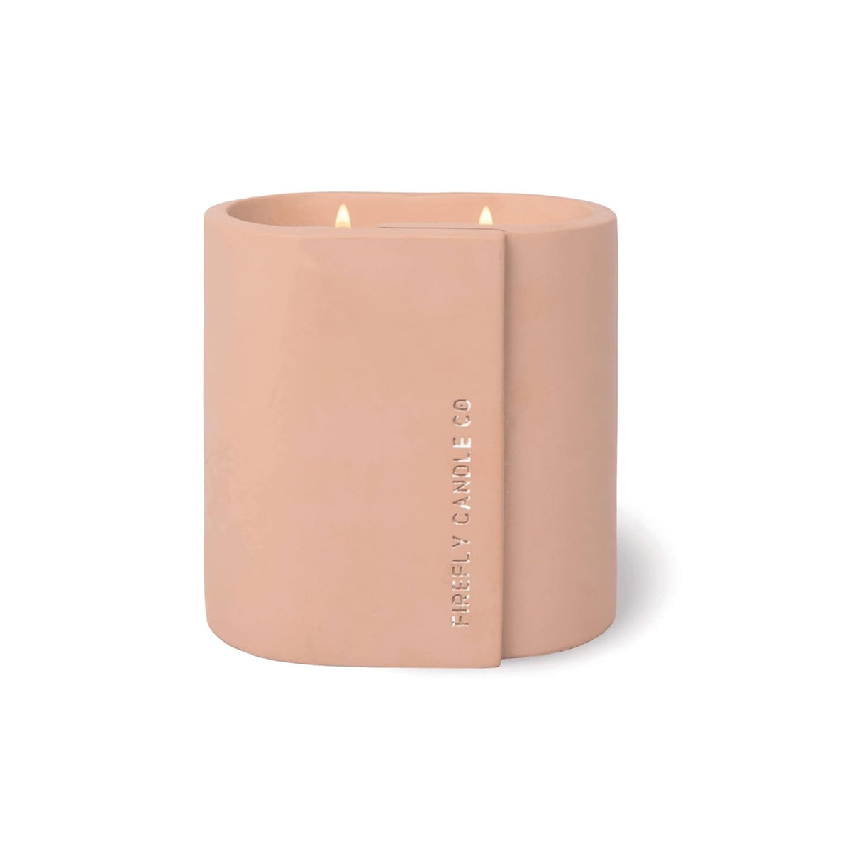 Paddywax Scented Candles Cirque Collection Soy Wax Candle in Oval Concrete Container, 12-Ounce, Peach & Patchouli