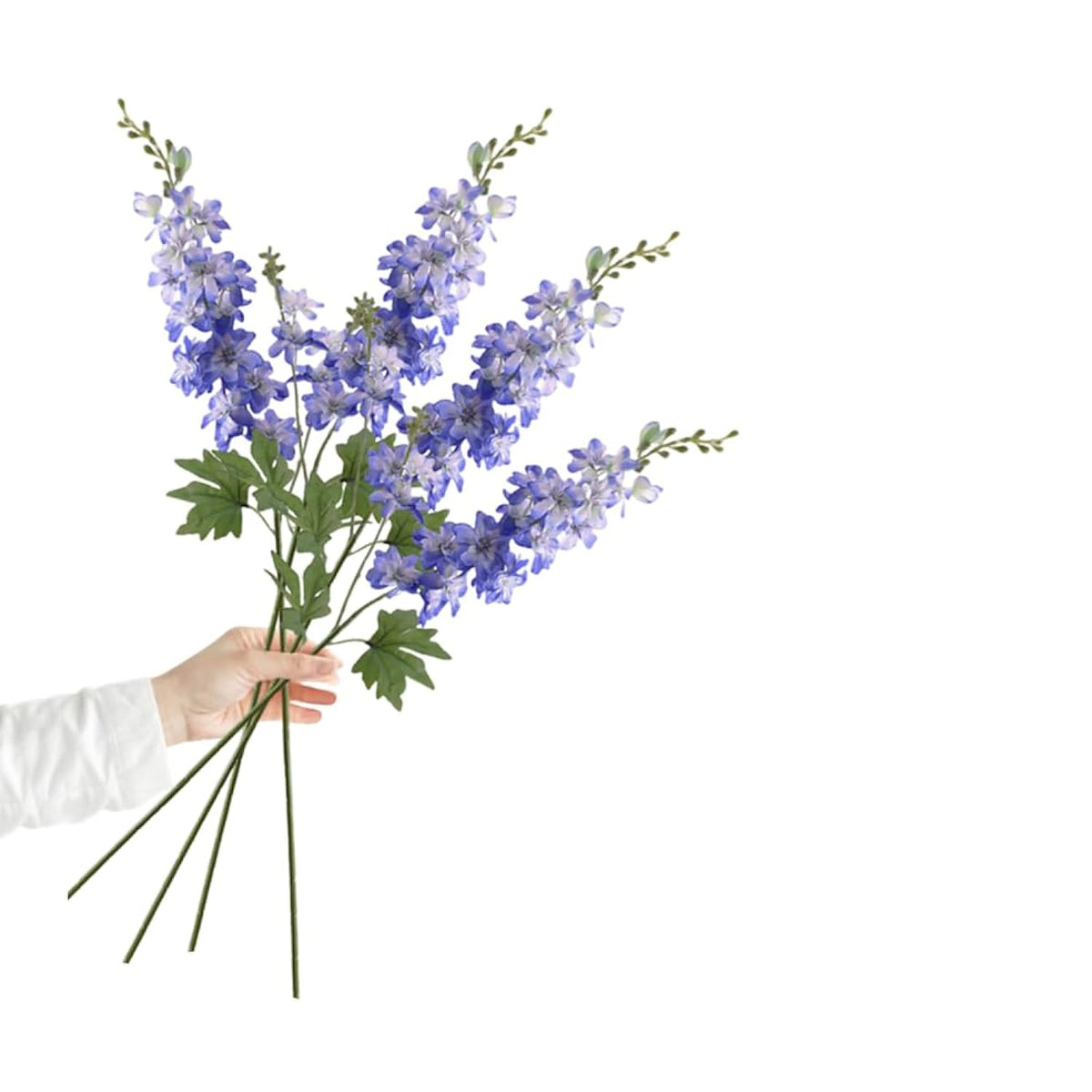 4Pcs Blue Flowers Artificial For Decoration,33'' Artificial Delphinium Flowers Long Stem Silk Flowers For Home Decor Indoor Weddings Party Centerpieces
