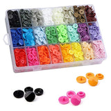408 Sets Plastic Snap Buttons T5 Kam Snaps Fastener Kit For Craft Diy,