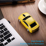 Wireless Car Mouse [Updated] With Led Headlights, 1600 Dpi Sports Car Shaped Mouse For Mac, Computers, Yellow