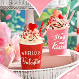 2 Pack Valentine'S Day Tiered Tray Decor Valentine Table Decorations With Faux Whipped Cream Cups Heart Tabletop Centerpiece Gift For Desk Home Office Shelves Anniversary Wedding Decoration