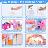 Balloon Arch Kit And Balloon Pump, 10Ft Width 9Ft Height Adjustable Balloon Arch Stand With New Designed 2 Balloon Stands Water Fillable Bases For Wedding Anniversary Birthday Party Baby Shower
