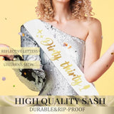 30Th Birthday Decorations For Women, Banner, Sash And Crown, Cake Topper, 30 Number Balloon, Fringe Curtains, Champagne Gold 30Th Birthday Party Supplies