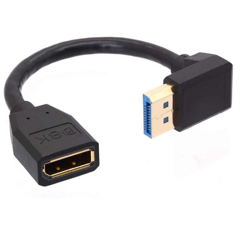 8K 90 Degree Angle Displayport 1.4 Extension Cable, Male To Female Cable Cord