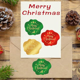 360 Pcs Christmas Stickers For Envelope Sealing Gold Foil Embossed Merry Christmas Labels Stickers For Crafts Gifts Present Packaging Cards Making Invitation Envelope Seal Xmas Holiday Party Decor