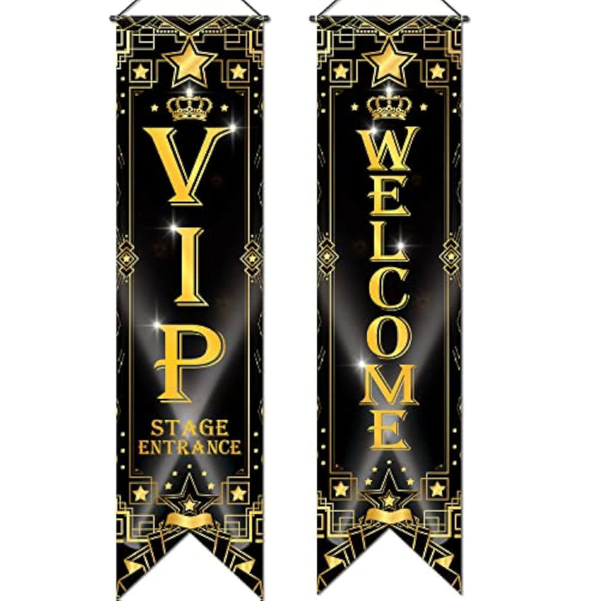 Vip Party Decorations Roaring 20S Movie Night Banner Vip Porch Sign Movie Theater Now Showing Hanging Porch Sign 1920S Party Supplies(Black)