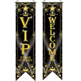 Vip Party Decorations Roaring 20S Movie Night Banner Vip Porch Sign Movie Theater Now Showing Hanging Porch Sign 1920S Party Supplies(Black)