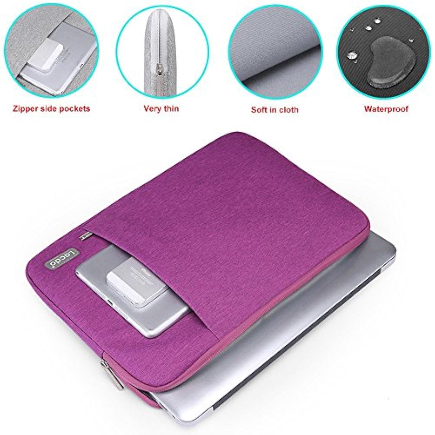 Laptop Sleeve Case For 14 Inch New Macbook Pro M4/M3/M2/M1 Chips Pro Max A3112 A3401 A3185 A2918 A2992 A2779 2024-2021, 13.8" Surface Laptop 7Th, 13.5" Surface Laptops 6 5 4 Computer Bag,Purple