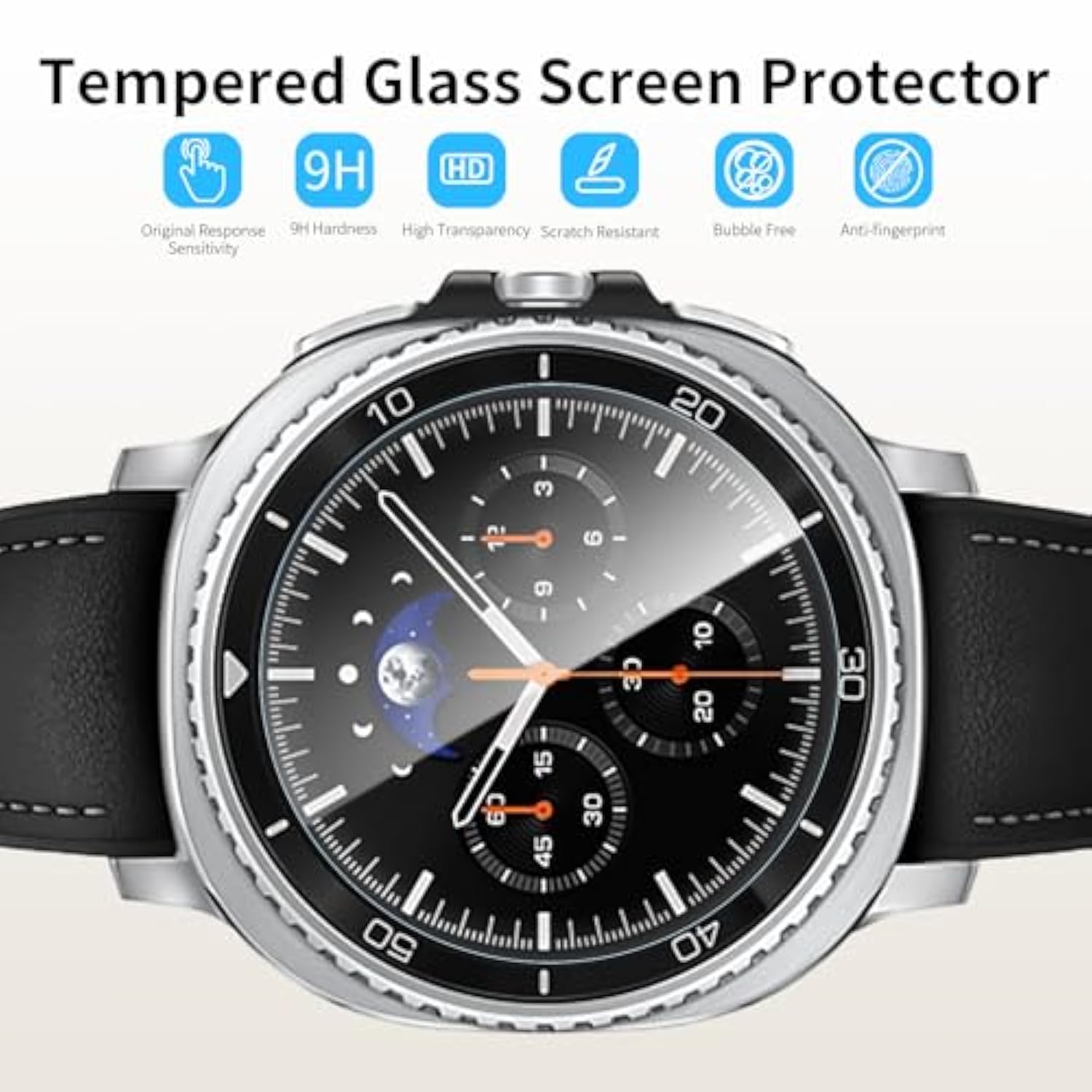 3 Pack For Samsung Galaxy Watch 8 Classic 46Mm Screen Protector With Auto-Alignment Installation Kit Accessories, Anti Scratch, Bubble Free Hd Tempered Glass Protective Film