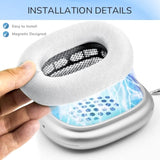 Ear Cushions For Airpods Max Headphone - Upgraded Mesh Earpads Replacement Compatible For Apple Airpods Max With Silicone Layer, Magnet, Memory Foam And Noise Isolation (White)
