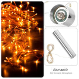 3Pcs Wire Bottle Light With 20 Leds Fairy Mini String Lights For Diy Jar Party Wedding Christmas Decor Battery Operated(