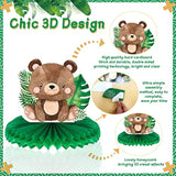 10 Pcs Baby Jungle Animals Honeycomb Centerpieces 3D Table Decorations