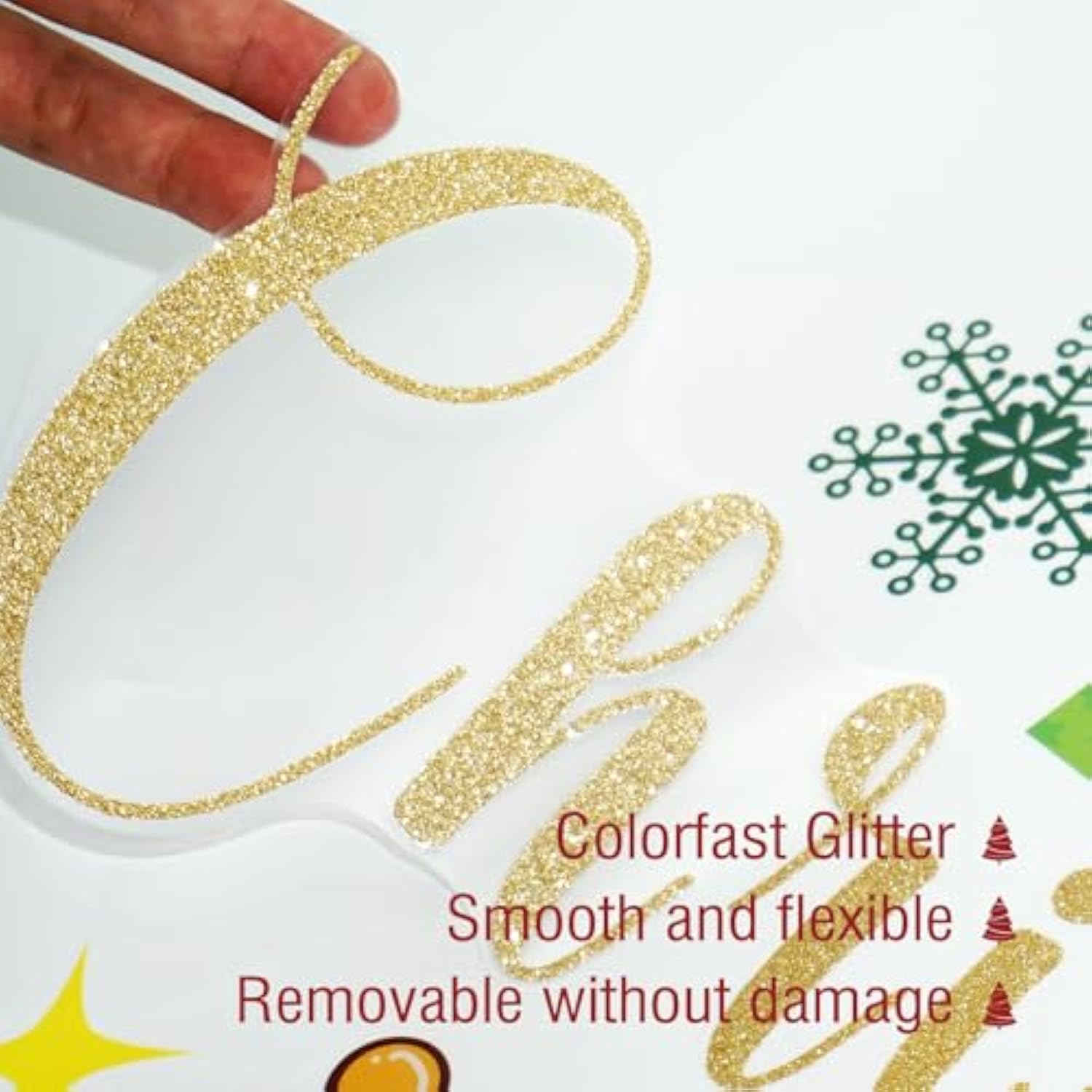 Christmas Wall Decals Stickers Decor Glitter Merry Christmas Tree Happy New Year Quote Decorations Holiday Seasonal Wall Art Decor For Home Office Classroom Party Ornaments