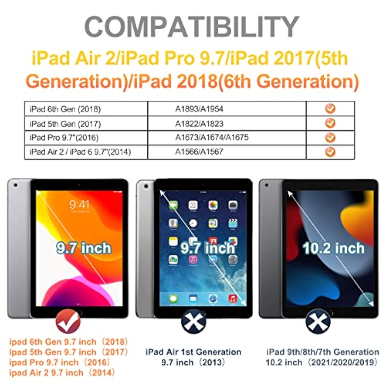 Ipad Case 6Th/5Th Generation, Ipad 9.7 2018/2017 Case For Kids-Heavy Duty Sili