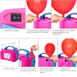 Balloon Pump 600W 110V Electric Balloon Pump Portable Electric Inflator Balloon Air Pump-2 Tying Tools Balloon Blower For Party Decoration