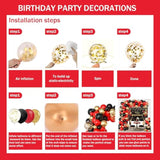 Red Birthday Party Decorations for Women, Balloon Arch Kit & Confetti Balloons