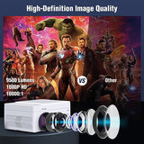 Bluetooth Projector With Dvd Player Built In, 1080P Mini Projector, Portable Dvd Projector For Outdoor Movies, Compatible With Smartphone/Pc/Tv Stick/Hdmi/Usb/Tf