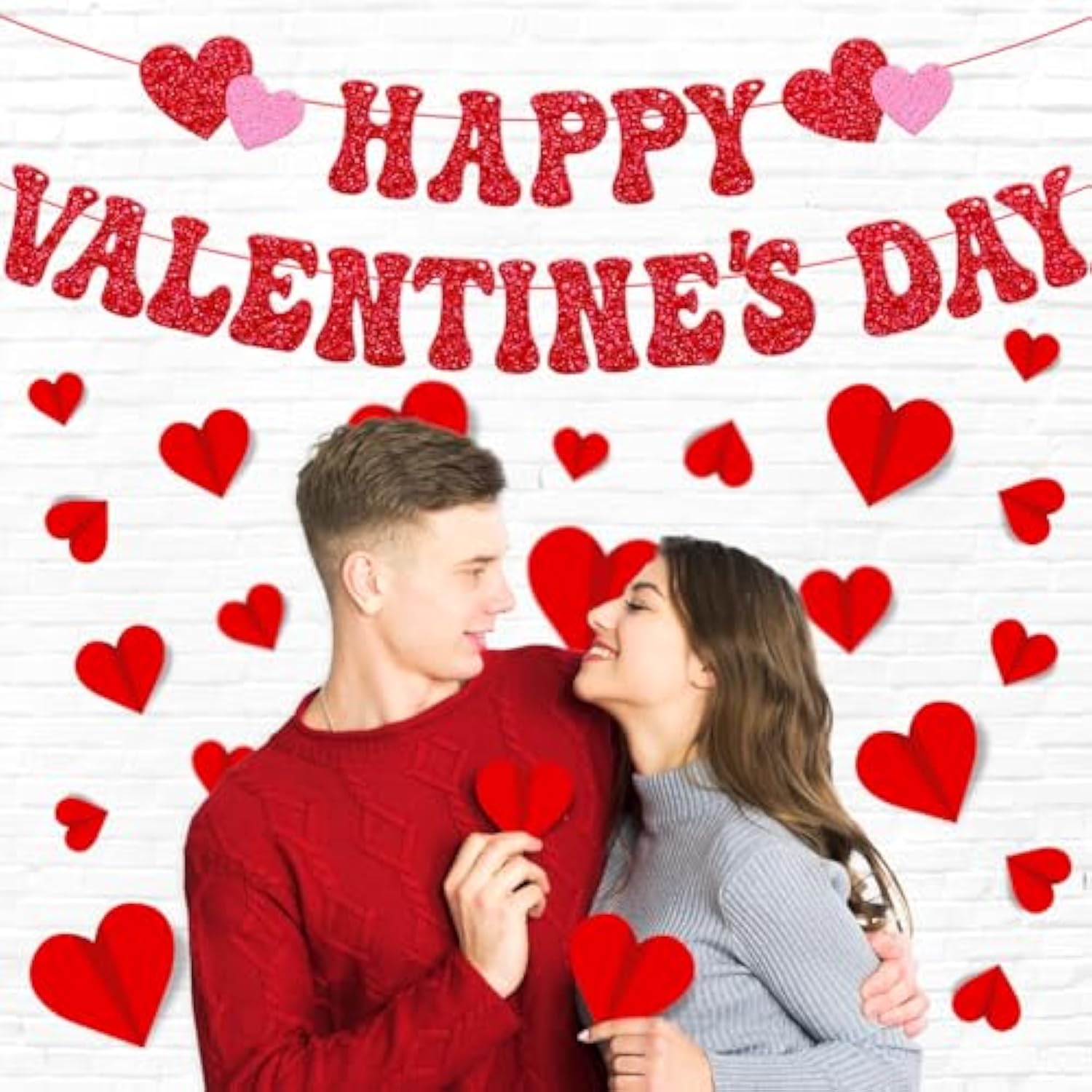 26 Pcs Happy Valentine’S Day Party Decorations 3D Red Heart Wall Decor For Boy Girl Happy Valentine’S Day Wedding Anniversary Party Supplies