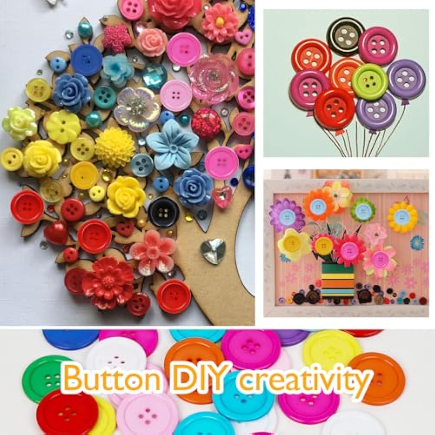 Mix Color Plastic Resin Circle Big Button 4 Holes Diy Craft Sewing 30M