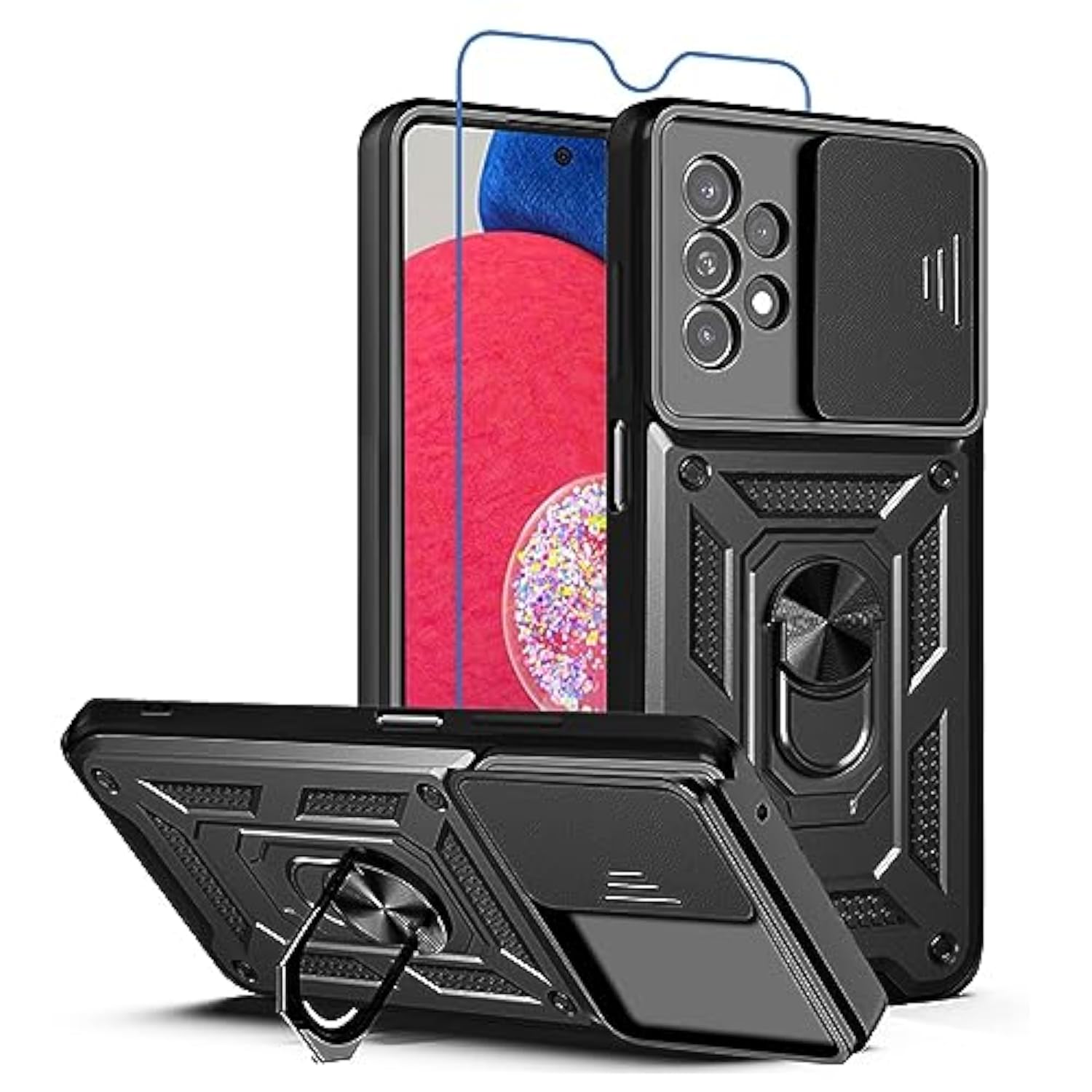 For Samsung Galaxy A23 5G Case: Phone Case With Screen Protector For Samsung Galaxy A23 5G,Not For Galaxy A23 Uw - Black