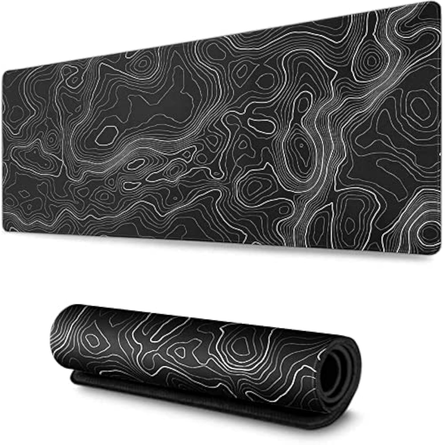 Large Mouse Pad Mat (35X17 In) Extended Xxxl Gaming Mouse Pad With Nonslip Rubber Base,Background Topographic Map Lines Contour Geographic For Gaming Office Laptop Computer Men Women