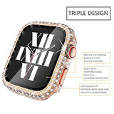 3-Pack Compatible With Bling Watch Series 6 40Mm Cases Crystal Diamond Bumper Cover With Screen Protector For Iwatch Se2/Se Series 6 5 4 Men Women, (40Mm, Rosegold/Rainbow/Clear)