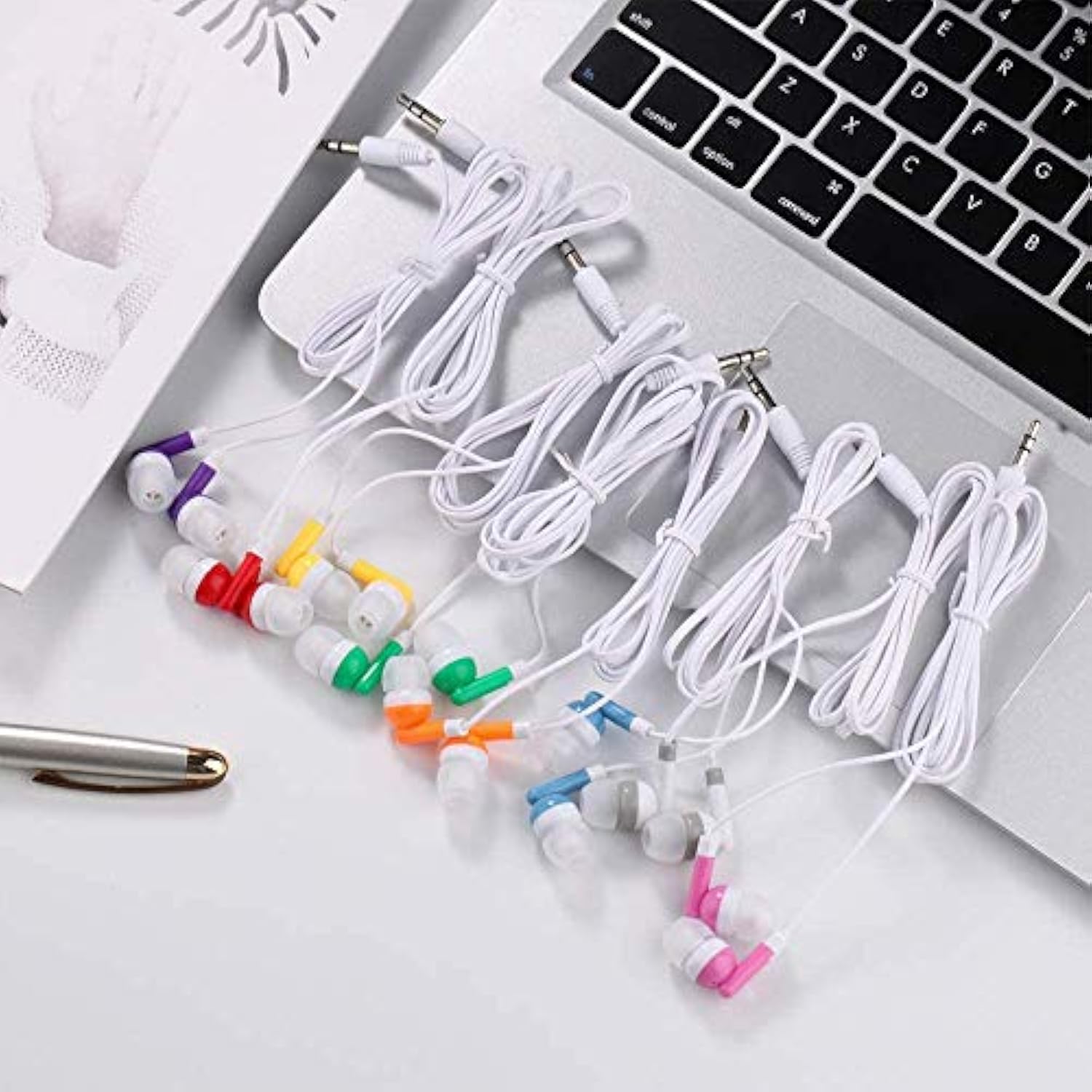 20 Pack Kids Earbuds Wired Ear Buds Classroom Corded Headphones Set Learning Earphones With Microphone School Student Headset Bulk For Computer Laptop Gym Computer Pl 3.5 Jack Cheap Travel Airplane