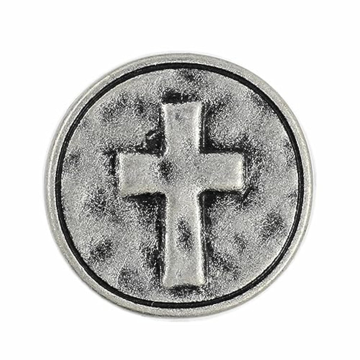 12 Pieces Cross Symbol Metal Shank Buttons. 20Mm (3/4 Inch) (Antique S