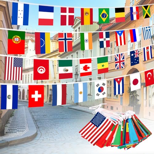 200 Countries String Flag 184Ft World Flag Banner for Party Decorations