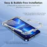 Screen Protector For Iphone 14/13/13 Pro [2-Pack] Double Shatterproof Tempered Glass [Easy Installation Frame] [9H Hardness] [99.99% Hd Clear] [Bubble Free] For Apple 14/13/13 Pro 6.1''
