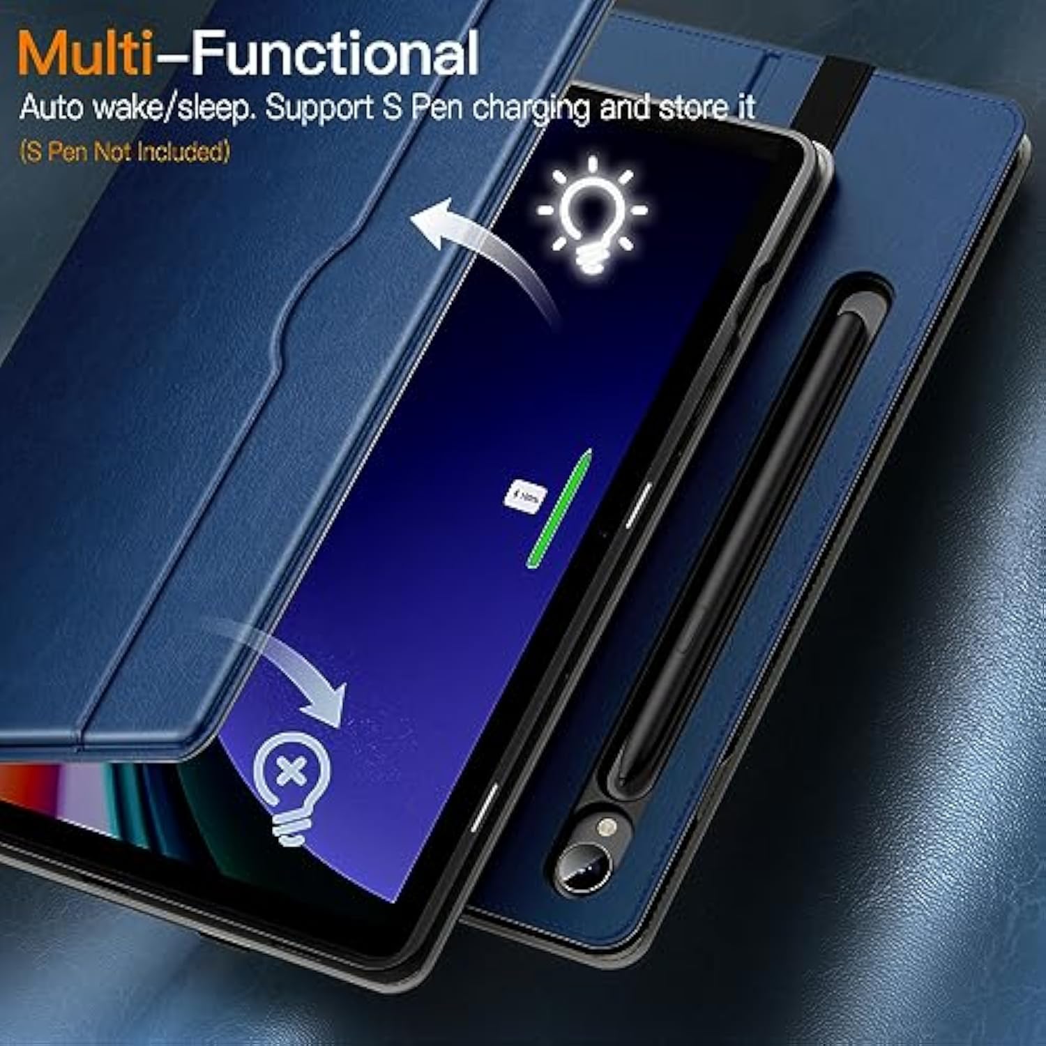 JETech Case for Samsung Galaxy Tab S9 11-Inch with S Pen Holder, PU Leather Bu