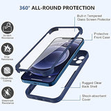 Clear Design iPhone 12 Case Full Body Protection - Blue