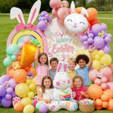 Easter Balloon Arch Kit, 171Pcs Pastel Balloon Garland With Bunny & Carrot Foil Balloons, Spring Bunny Balloons For Easter Party Decorations