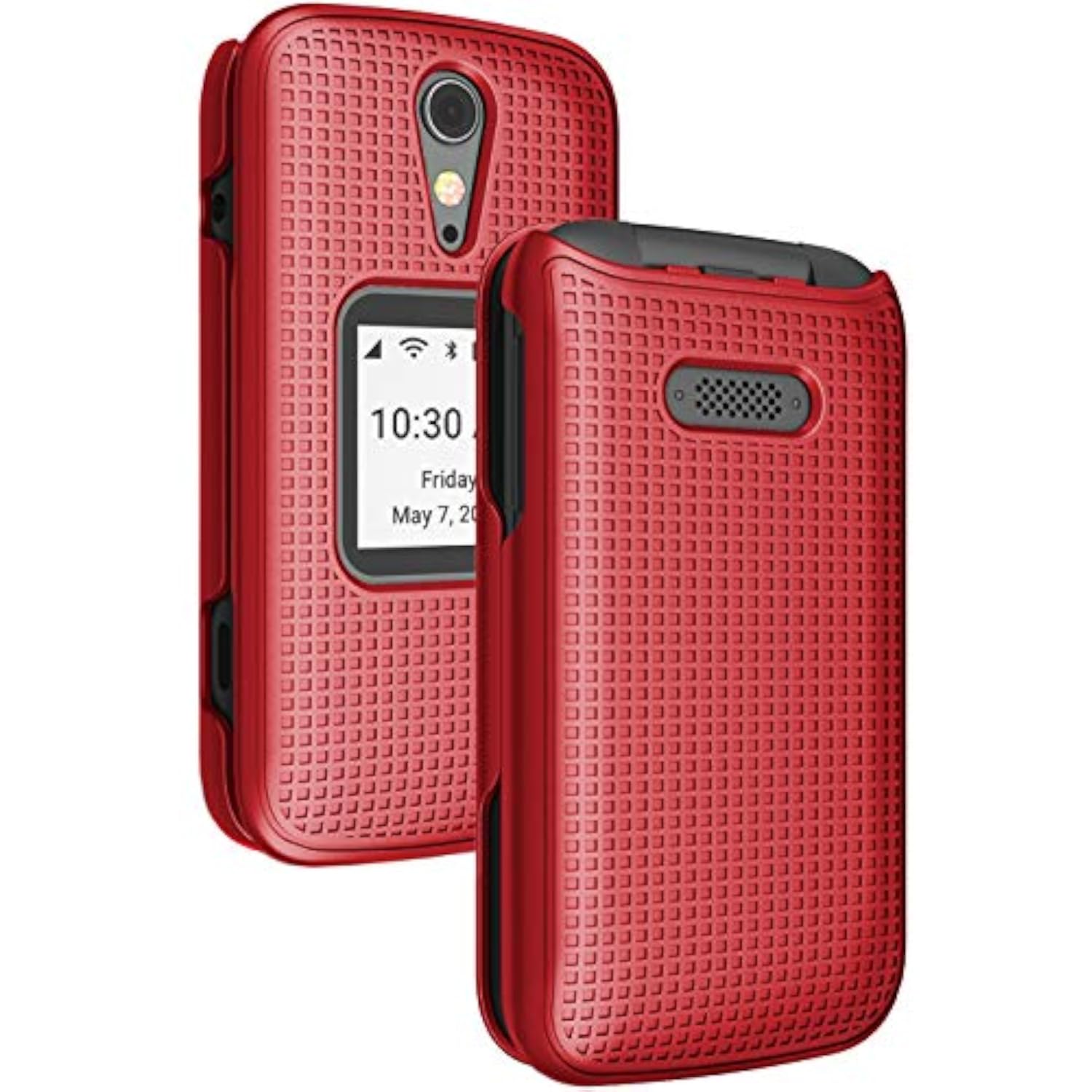 Nakedcellphone Grid Series for Jitterbug Flip 2 Phone Case - Red