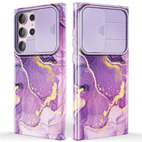 Samsung Galaxy S23 Ultra Case with Slide Camera Cover, Slim Thin Lightweight Shockproof Phone Case for S23 Ultra, Purple