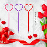36 Pieces Valentines Day Heart Pens Valentine Party Favor Roller Ball Pens Black Gel Ink, Ballpoint For Office Supplies