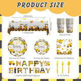 170PCS Construction Birthday Party Supplies Set with Banner, Plates, Cups & Tablecloths