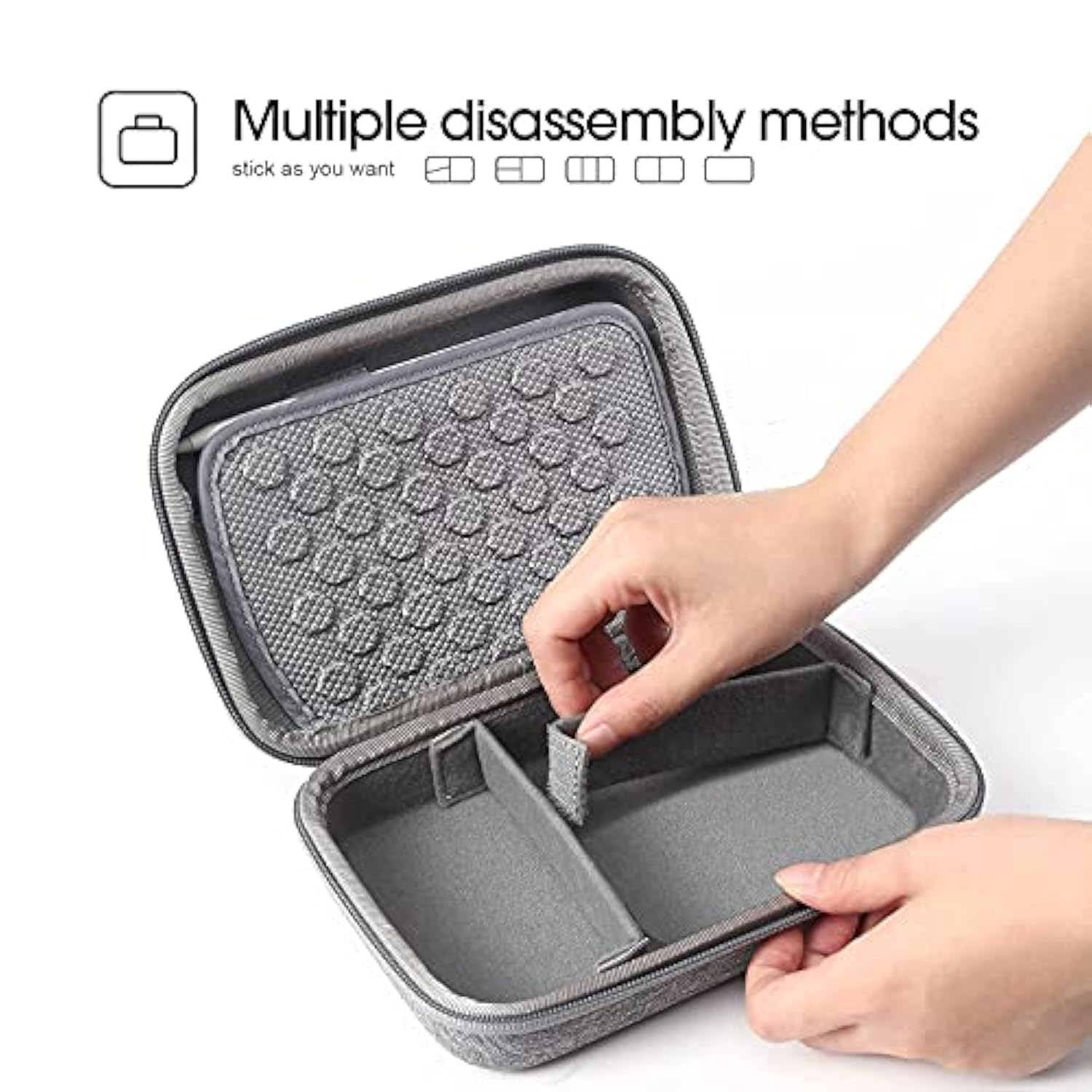 Smatree Hard Case for Apple Magic Mouse, Magsafe Charger, AC Adapter, USB Cable, Pencil, Electronic Accessories Storage Case for Macbook, Small Bag - Grey