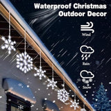 2 Pack Twinkling Led Snowflake Lights Outdoor, 8.8Ft 14 Of 100 Random Twinkling Christmas Snowflake String Lights For Ho