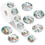 1000Pcs Winter Forest Animal Sticker Roll Woodland Animal Seal Stickers Self-Adhesive Label Decals For Christmas Scrapbook Envelope Diy Crafts Supplies