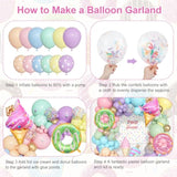 Pastel Donut Balloon Arch Garland Kit, 162Pcs Donut Two Sweet One Birthday Party Supplies Girl Pastel Sprinkle Confetti Candy Ice Cream Foil Balloons For First Birthday Party Baby Shower Decorations