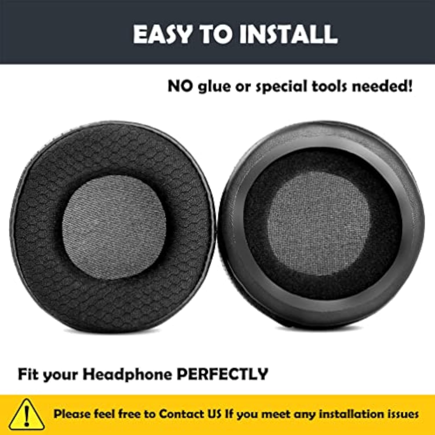 Replacement Earpads Cushion Compatible With Plantronics Voyager 104 Headphone Breathable & Durable Ear Pads With Breathable Leather/Durable Fabric And Memory Foam
