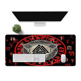 Mysterious Viking Large Mousepad 31.5X11.8 Inches Vikings Old Scandinavian Patterns And Norwegian Runes Graphic Printed Game Mousepad Bdxpmn267